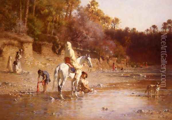 La Riviere A El-Katara (The River at El-Katara) Oil Painting - Gustave Achille Guillaumet