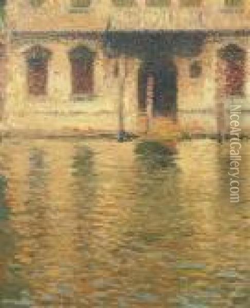 Vue D'un Palais A Venise Oil Painting - Henri Martin