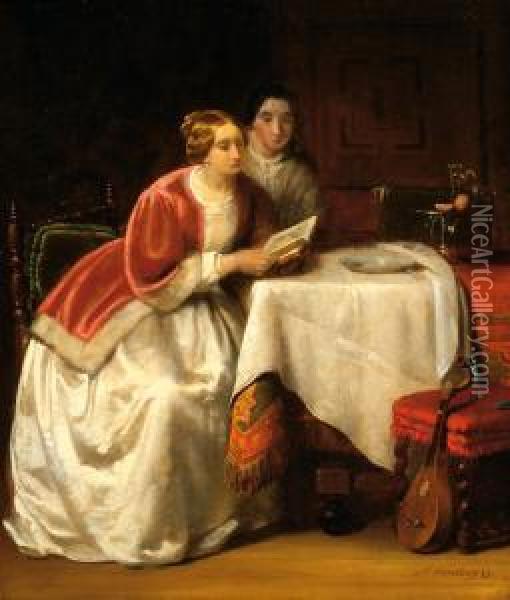 A Lady Reading Oil Painting - Johannes Christoffel Vaarberg