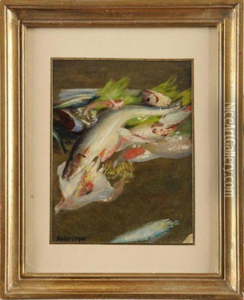 Nature Morte Aux Poissons Oil Painting - Charles Etienne Corpet