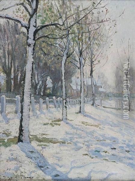 Snowscape Oil Painting - Alice Taite Fanner