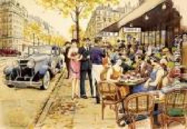 Le Boulevard Montparnasse Oil Painting - Aleksandr Rubcov