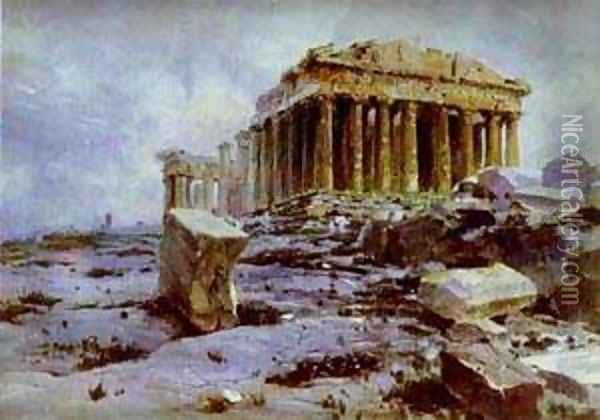 The Parthenon Temple Of Athena Pallas Oil Painting - Vasily Polenov