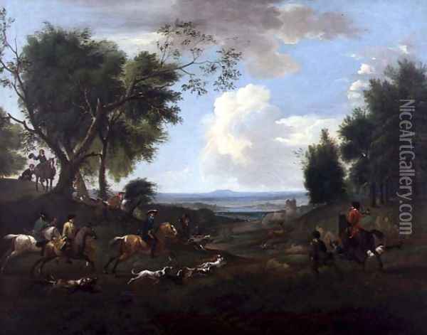 Hunting Scene 2 Oil Painting - Jan Wyck