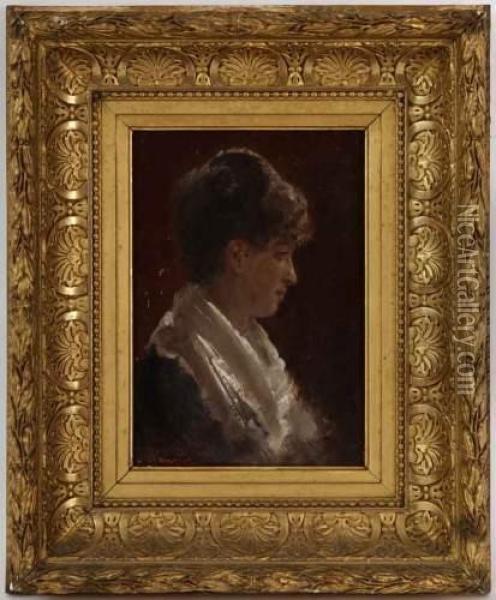 Portrait D'une Femme Oil Painting - Achille Vianelli