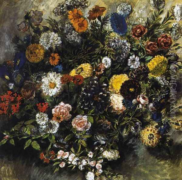 Bouquet of Flowers 1849-50 Oil Painting - Eugene Delacroix