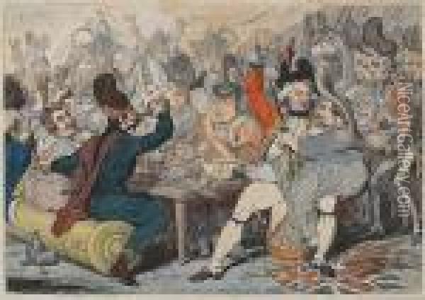 Fatigues Of The Campaign In Flanders Oil Painting - James Gillray