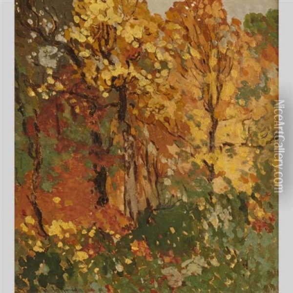 Brilliant October Oil Painting - Francis Hans Johnston