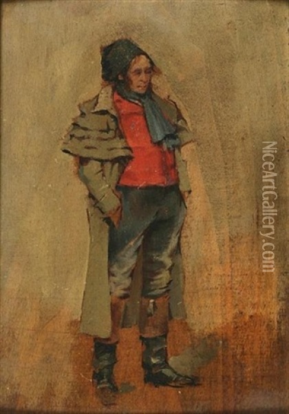 Portrait Of A Standing Man Oil Painting - Ernest Meissonier