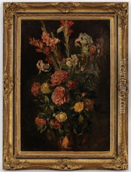 Bouquet De Fleurs Oil Painting - Francois Adolphe Grison