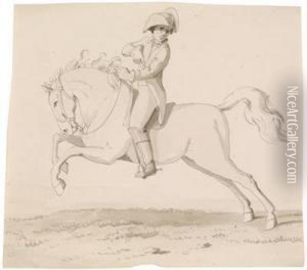 Reiter Aufeinem Springenden Pferd Oil Painting - Johann Heinrich Wilhelm Tischbein I