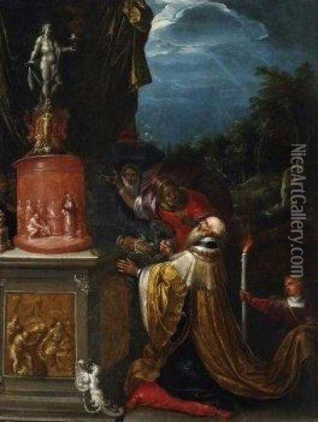 Solomons Idolatry Oil Painting - Frans II Francken