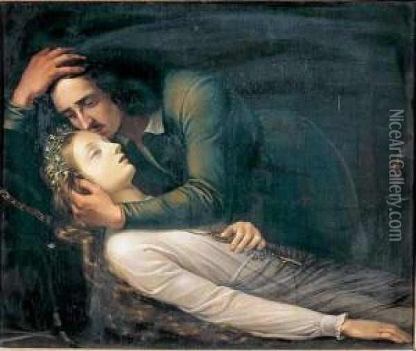 La Morte Di Francesca Oil Painting - Giulio Piatti