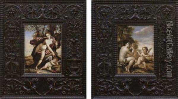 Venus Mit Schlafendem Amor Oil Painting - Anthonie van (Montfort) Blocklandt