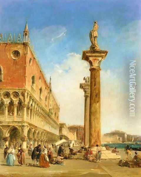 The Ducal Palace from the Piazzetta Oil Painting - Edward Pritchett