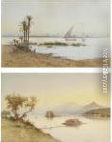 Corfu: View Of The Nile Oil Painting - Spyridon Scarvelli