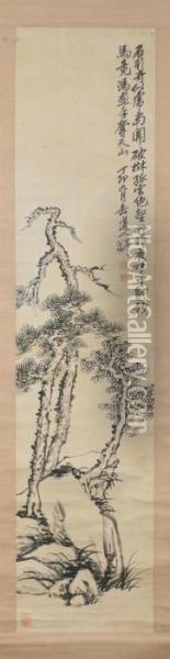 Pine Tree Oil Painting - Wu Changshuo