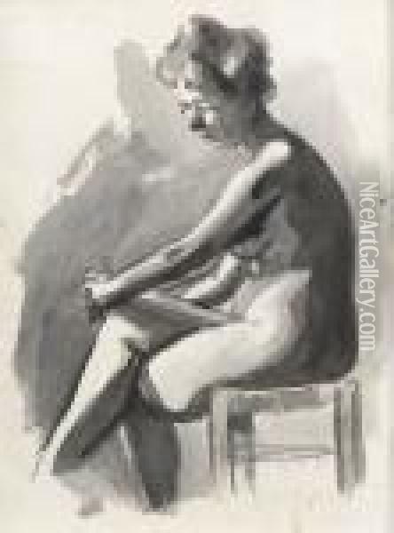 Jeune Femme Assise Oil Painting - Felix Edouard Vallotton