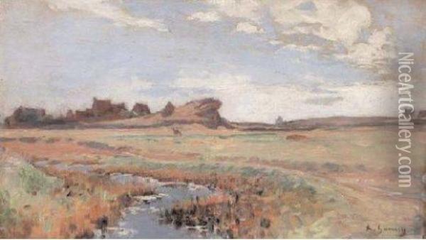 Paysage De Lande Bretonne Oil Painting - Adolphe Gumery