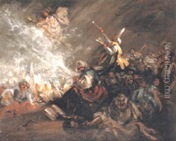 Djavulens Grotta Oil Painting - Francisco Goya