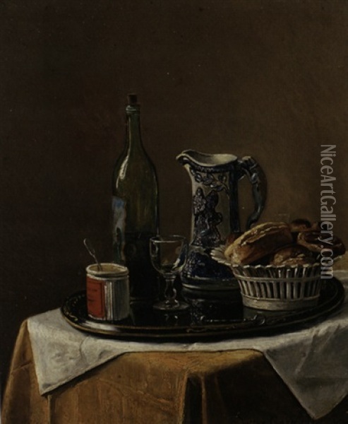 Stillleben Auf Tisch Oil Painting - Victor Carabain