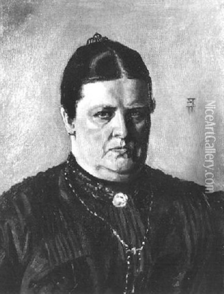 Portrat Der Mutter, Anna Mook Oil Painting - Friedrich Wilhelm Mook