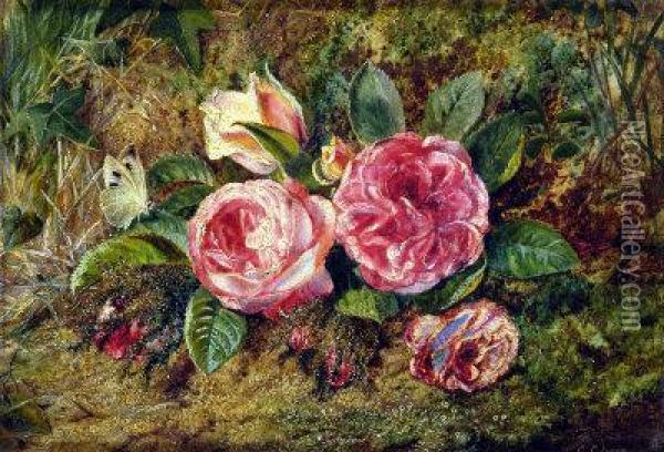 Still Life, Roses Oil Painting - C. Clare
