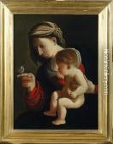 Madonna Col Bambino Oil Painting - Guercino