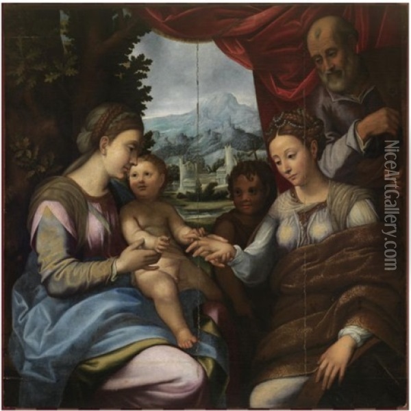 The Mystic Marriage Of St. Catherine Oil Painting - Bernardino Gatti