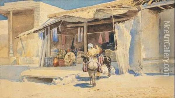 Mercato Arabo Oil Painting - Ettore Cercone