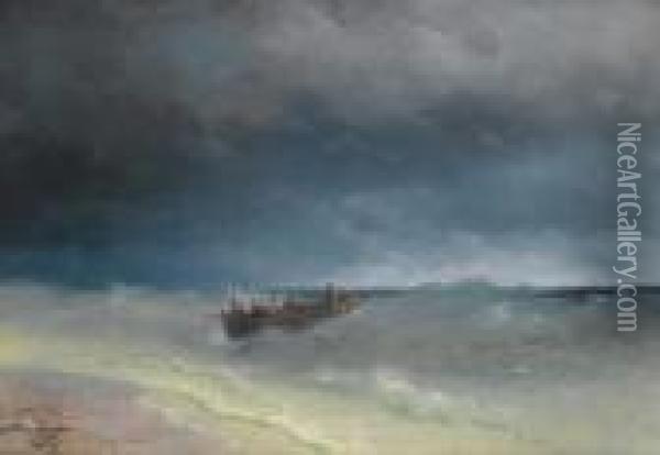 In Stormy Waters Oil Painting - Ivan Konstantinovich Aivazovsky
