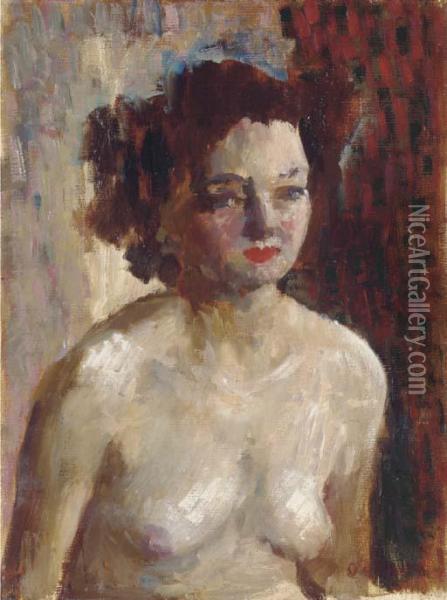 Sketch Of A Nude, Half-length Oil Painting - Roderic O'Conor