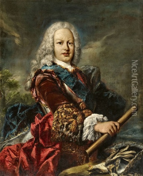 Portrait Of Ferdinand Vi Of Spain Oil Painting - Giovanni Antonio Guardi