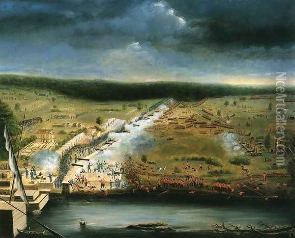 Battle of New Orleans Oil Painting - Jean-Hyacinthe Laclotte
