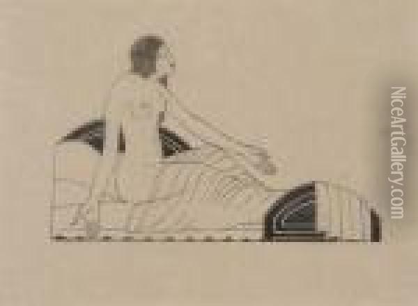 On My Bed By Night Oil Painting - Eric Gill