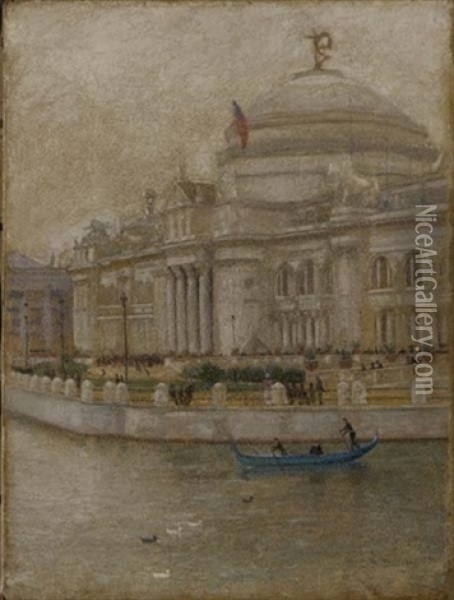 Art Palace Of Columbian Exposition Of Chicago Oil Painting - Charles Courtney Curran