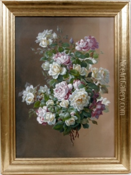Floral Still Life Oil Painting - Raoul Maucherat de Longpre