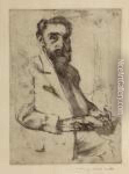 Portrait Of Hermann Struck Oil Painting - Lovis (Franz Heinrich Louis) Corinth