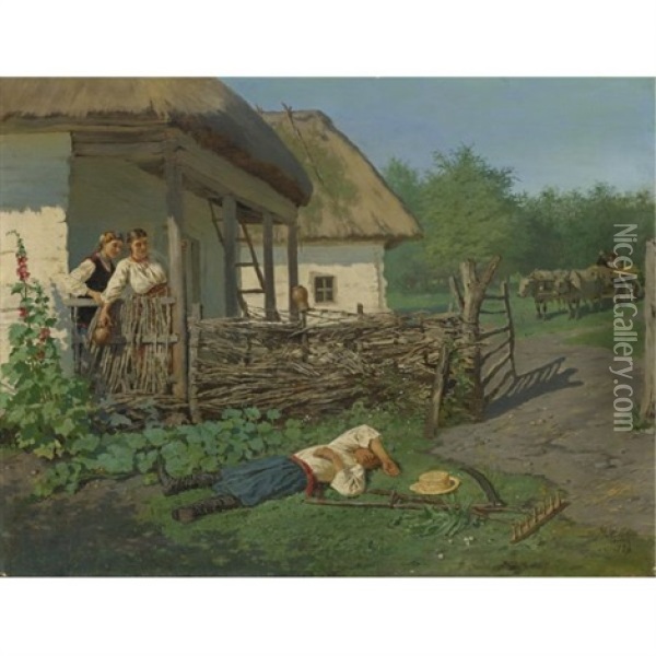 A Rude Awakening Oil Painting - Vladimir Egorovich Makovsky