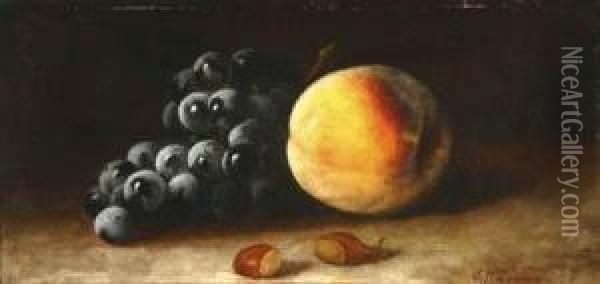 Still Life With Fruit And Nuts Oil Painting - Carducius Plantagenet Ream