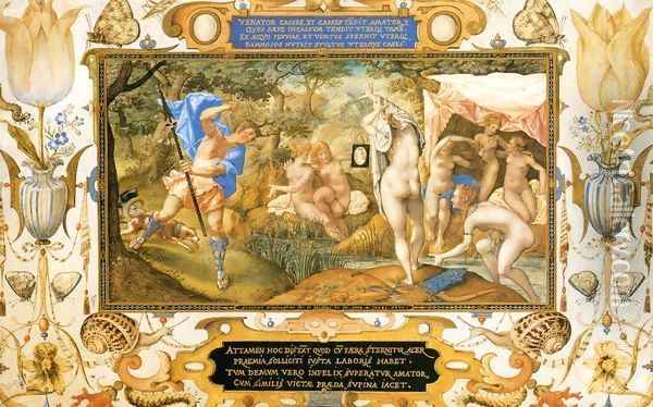 Diana and Actaeon Oil Painting - Joris Hoefnagel