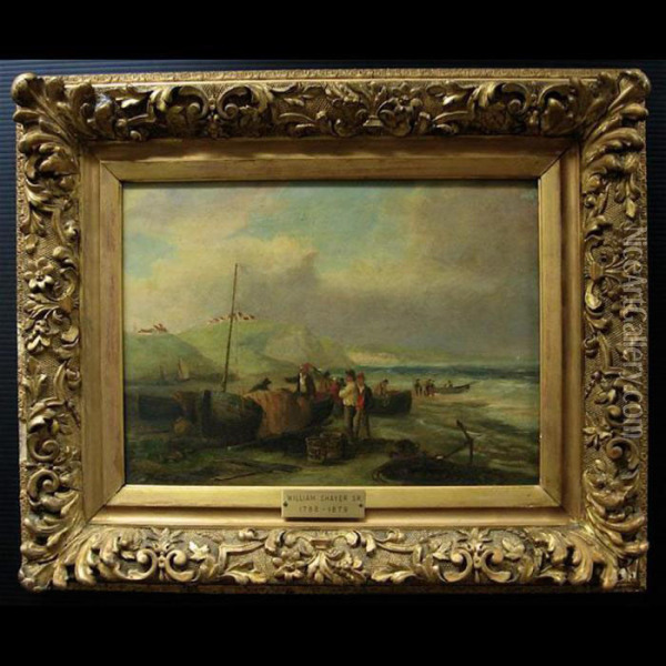 Guernsey Fisherman Oil Painting - Snr William Shayer