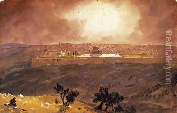 Jerusalem from the Mount of Olives I Oil Painting - Frederic Edwin Church