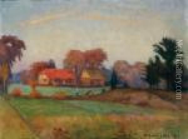 Abend Freeses Wiese Oil Painting - Otto Modersohn
