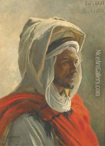 Portrait De Bel Arbi - El Kantar. 1885 Oil Painting - Eugene-Alexis Girardet