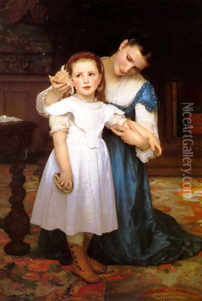 Le Coquillage (The Seashell) Oil Painting - William-Adolphe Bouguereau