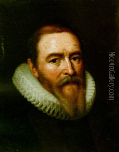 A Portrait Of Johan Van Oldenbarneveldt Oil Painting - Michiel Janszoon van Mierevelt