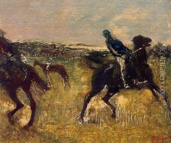 Jockeys 2 2 Oil Painting - Edgar Degas