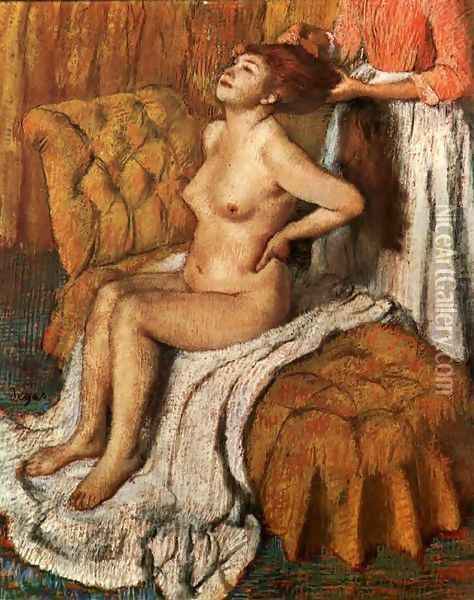 Woman Having Her Hair Combed II Oil Painting - Edgar Degas