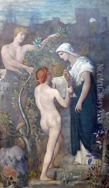 The history Oil Painting - Pierre-Cecile Puvis De Chavannes
